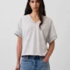 Vintagesoft Havlu Kumaş Oversized V Yaka Sweatshirt