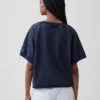 Vintagesoft Havlu Kumaş Oversized V Yaka Sweatshirt
