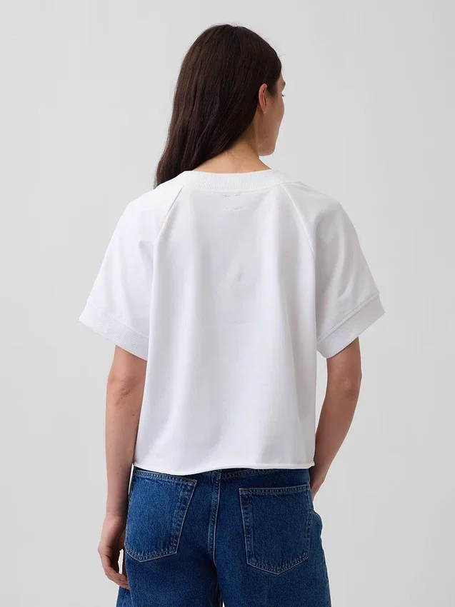 Vintagesoft Havlu Kumaş Oversized V Yaka Sweatshirt