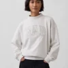 Vintagesoft Havlu Kumaş Oversized Yarım Yaka Logolu Sweatshirt