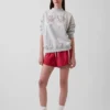 Vintagesoft Havlu Kumaş Oversized Yarım Yaka Logolu Sweatshirt