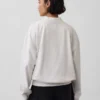 Vintagesoft Havlu Kumaş Oversized Yarım Yaka Logolu Sweatshirt