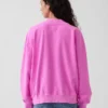 Vintagesoft Havlu Kumaş Oversized Yarım Yaka Logolu Sweatshirt