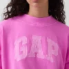 Vintagesoft Havlu Kumaş Oversized Yarım Yaka Logolu Sweatshirt