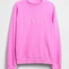 Vintagesoft Havlu Kumaş Oversized Yarım Yaka Logolu Sweatshirt