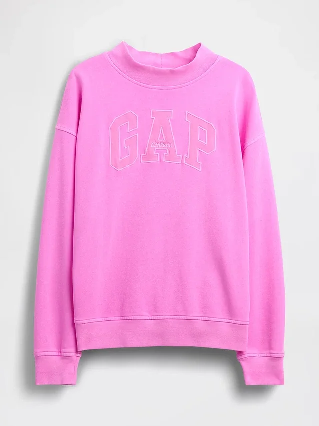 Vintagesoft Havlu Kumaş Oversized Yarım Yaka Logolu Sweatshirt