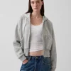 Vintagesoft Kama Kesim Fermuarlı Kapüşonlu Sweatshirt