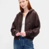 Vintagesoft Kama Kesim Fermuarlı Kapüşonlu Sweatshirt