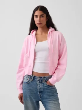 Vintagesoft Kama Kesim Fermuarlı Kapüşonlu Sweatshirt