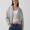 Vintagesoft Kama Kesim Fermuarlı Kapüşonlu Sweatshirt