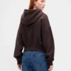 Vintagesoft Kama Kesim Fermuarlı Kapüşonlu Sweatshirt