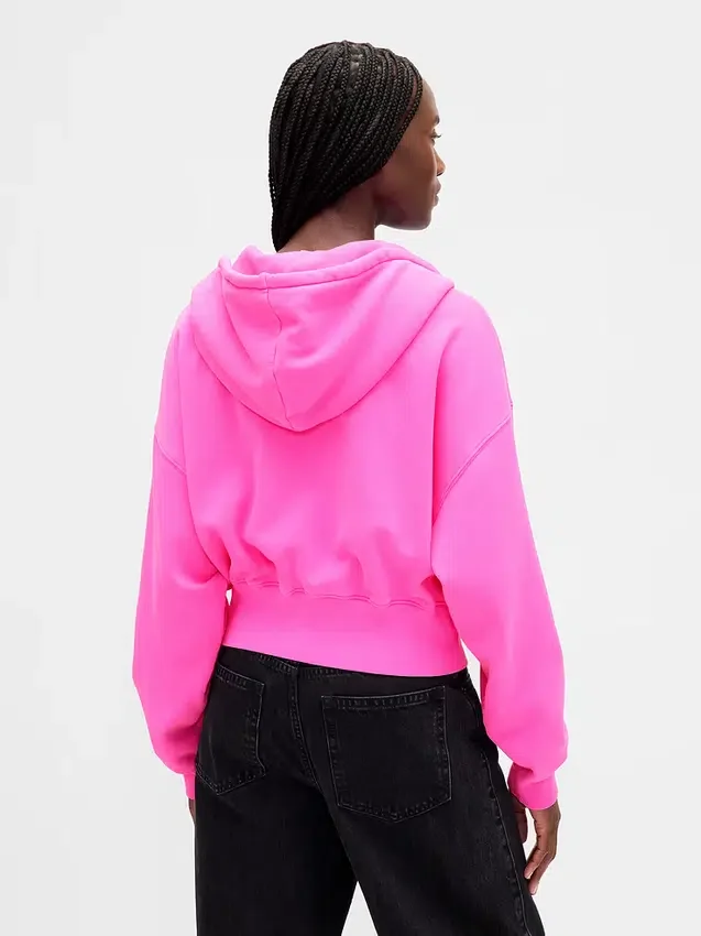 Vintagesoft Kama Kesim Fermuarlı Kapüşonlu Sweatshirt