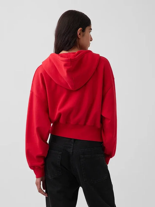 Vintagesoft Kama Kesim Fermuarlı Kapüşonlu Sweatshirt