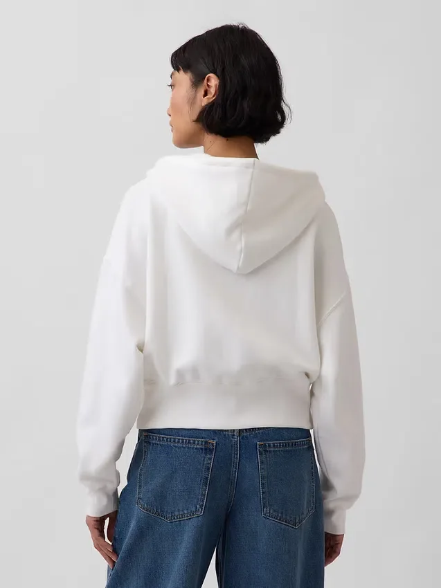 Vintagesoft Kama Kesim Fermuarlı Kapüşonlu Sweatshirt