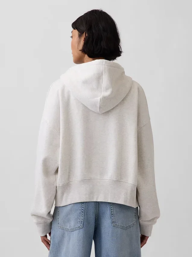 Vintagesoft Kama Kesim Fermuarlı Kapüşonlu Sweatshirt