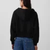 Vintagesoft Kama Kesim Fermuarlı Kapüşonlu Sweatshirt