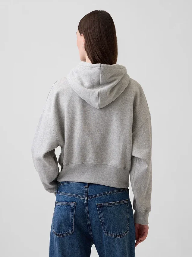 Vintagesoft Kama Kesim Fermuarlı Kapüşonlu Sweatshirt