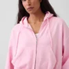 Vintagesoft Kama Kesim Fermuarlı Kapüşonlu Sweatshirt
