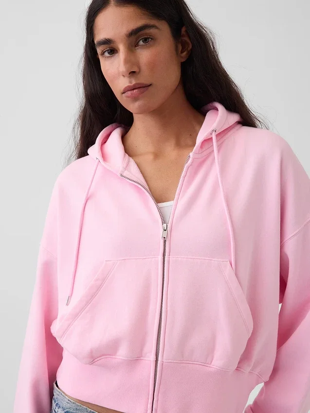 Vintagesoft Kama Kesim Fermuarlı Kapüşonlu Sweatshirt