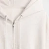 Vintagesoft Kama Kesim Fermuarlı Kapüşonlu Sweatshirt