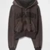 Vintagesoft Kama Kesim Fermuarlı Kapüşonlu Sweatshirt