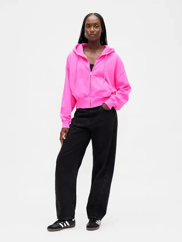 Vintagesoft Kama Kesim Fermuarlı Kapüşonlu Sweatshirt