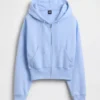 Vintagesoft Kama Kesim Fermuarlı Kapüşonlu Sweatshirt
