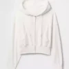 Vintagesoft Kama Kesim Fermuarlı Kapüşonlu Sweatshirt