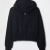 Vintagesoft Kama Kesim Fermuarlı Kapüşonlu Sweatshirt
