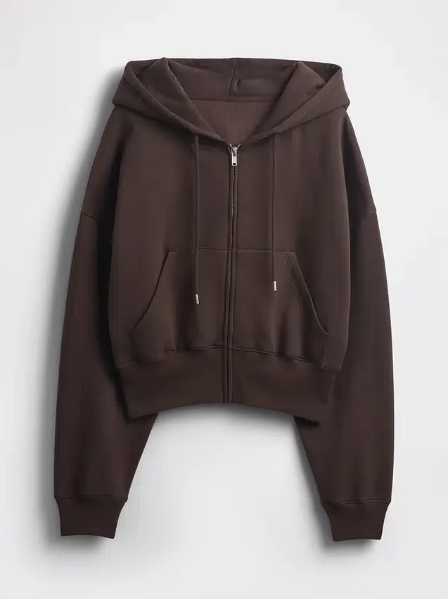 Vintagesoft Kama Kesim Fermuarlı Kapüşonlu Sweatshirt