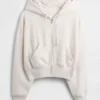 Vintagesoft Kama Kesim Fermuarlı Kapüşonlu Sweatshirt
