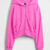 Vintagesoft Kama Kesim Fermuarlı Kapüşonlu Sweatshirt