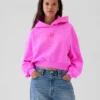 Vintagesoft Kısa Logo Kapüşonlu Sweatshirt