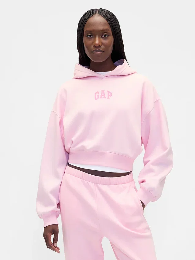 Vintagesoft Kısa Logo Kapüşonlu Sweatshirt