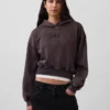 Vintagesoft Kısa Logo Kapüşonlu Sweatshirt