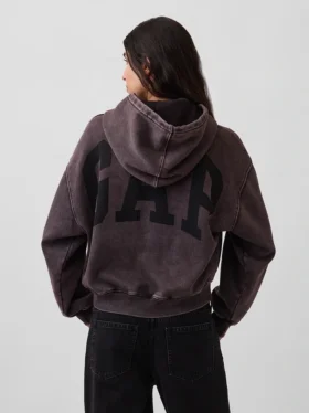 Vintagesoft Kısa Logo Kapüşonlu Sweatshirt