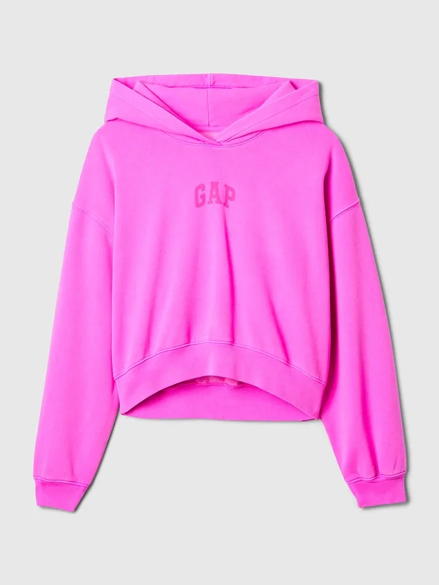 Vintagesoft Kısa Logo Kapüşonlu Sweatshirt