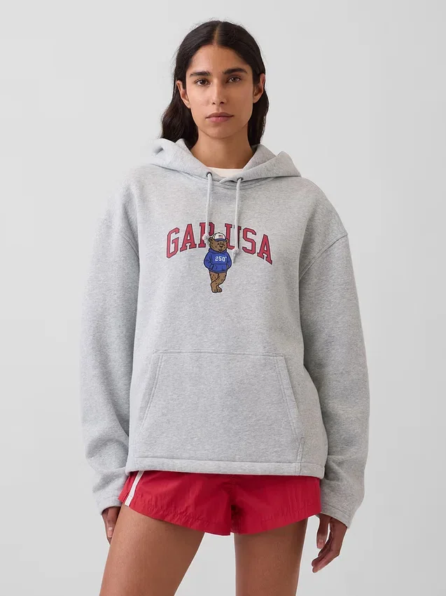 Vintagesoft Oversized Americana Logo Kapüşonlu Sweatshirt