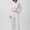 Vintagesoft Oversized Eyelet Crop Sweatshirt