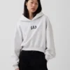 Vintagesoft Oversized Kısa Logo Kapüşonlu Sweatshirt