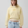 Vintagesoft Oversized Kısa Logo Kapüşonlu Sweatshirt