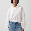 Vintagesoft Oversized Kısa Logo Kapüşonlu Sweatshirt