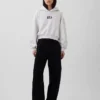 Vintagesoft Oversized Kısa Logo Kapüşonlu Sweatshirt