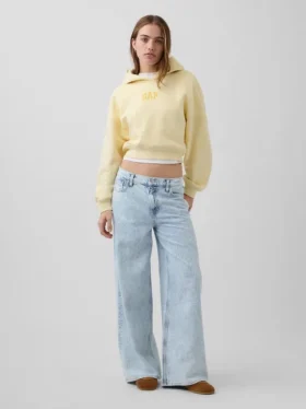 Vintagesoft Oversized Kısa Logo Kapüşonlu Sweatshirt