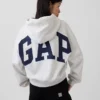 Vintagesoft Oversized Kısa Logo Kapüşonlu Sweatshirt