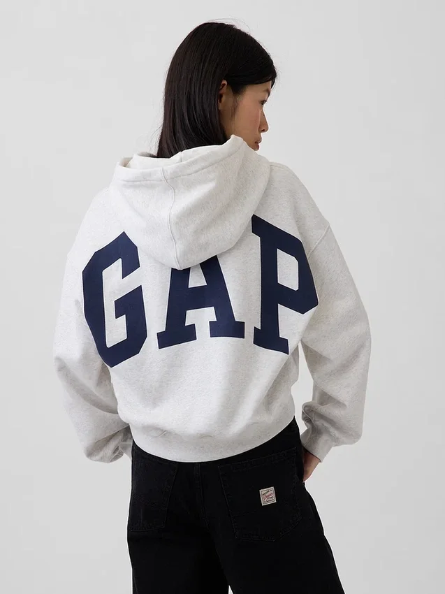 Vintagesoft Oversized Kısa Logo Kapüşonlu Sweatshirt