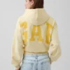 Vintagesoft Oversized Kısa Logo Kapüşonlu Sweatshirt