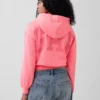 Vintagesoft Oversized Kısa Logo Kapüşonlu Sweatshirt