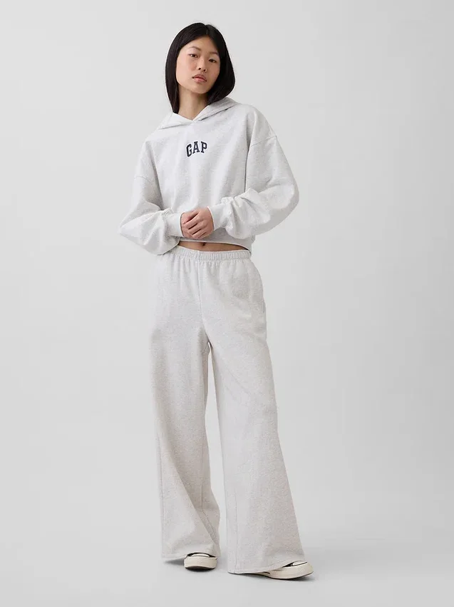 Vintagesoft Oversized Kısa Logo Kapüşonlu Sweatshirt
