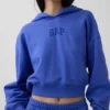 Vintagesoft Oversized Kısa Logo Kapüşonlu Sweatshirt